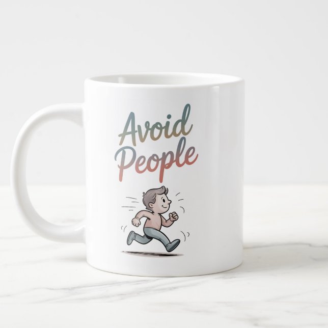 Taza De Café Gigante Avoid People (Izquierda)