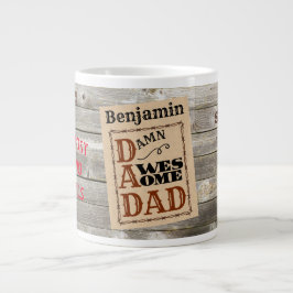 Taza De Café Gigante Awesome Dad Nombre personalizado con tema occident