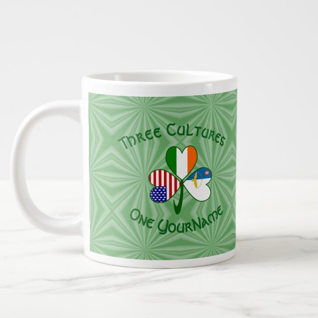 Taza De Café Gigante Azores Irlanda Estados Unidos Bandera Shamrock per (Izquierda)