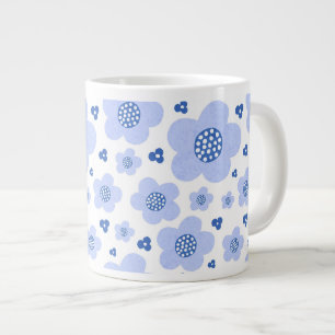 Taza De Café Gigante azul de punto polaco