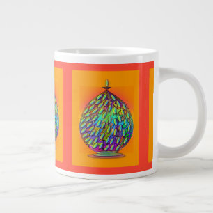 Taza De Café Gigante Azul Naranja Jar apothecary