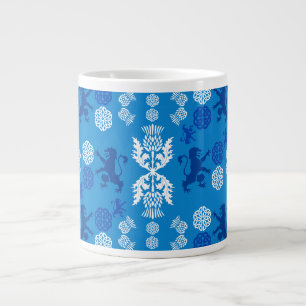 Taza De Café Gigante Azul y Blanco Escocés