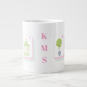 Taza De Café Gigante Azulejo de Mahjong de Palm Beach Personalizado 15