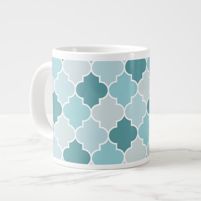 Taza De Café Gigante Azules Marroquíes, Latticework, quatrefoil (Izquierda)