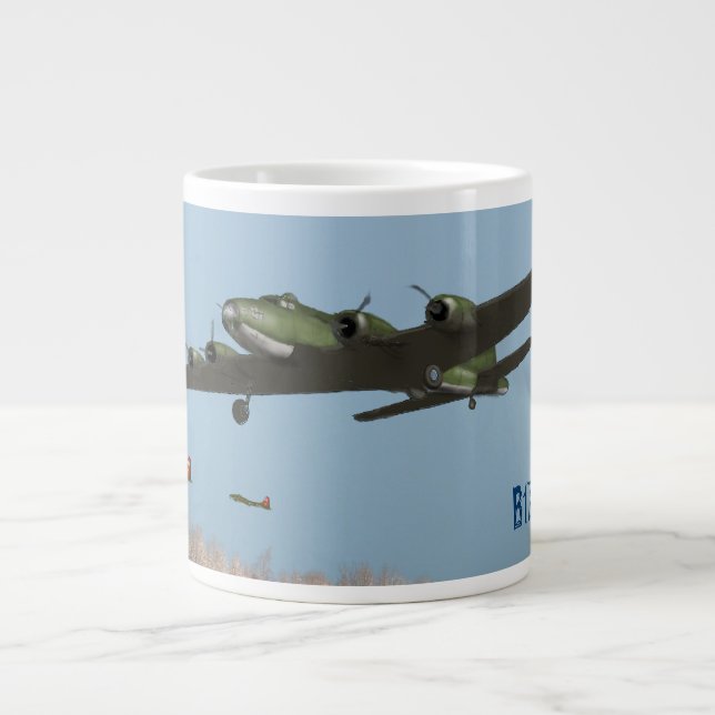 Taza De Café Gigante B17 Fuerza Voladora Jumbo Mug (Frente)