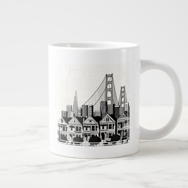 Taza De Café Gigante B&W San Francisco California (Derecha)