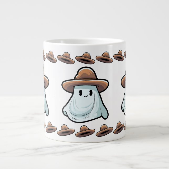 Taza De Café Gigante Baby Boo Cowboy Ghost Halloween (Frente)