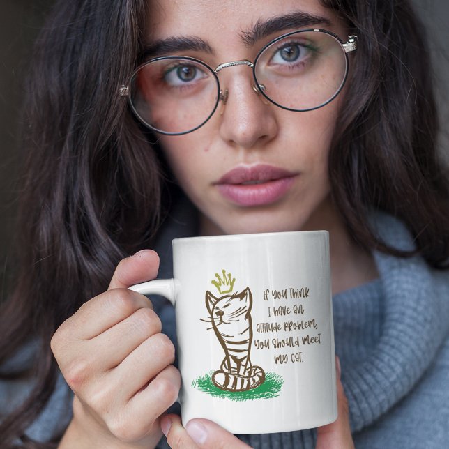 Taza De Café Gigante BAD CATTITUDE Funny Grumpy Cat Parent (Subido por el creador)