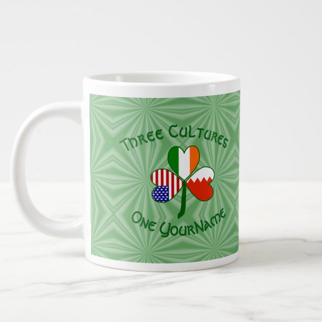 Taza De Café Gigante Bahréin Irlanda Estados Unidos: Bandera de Shamroc (Izquierda)