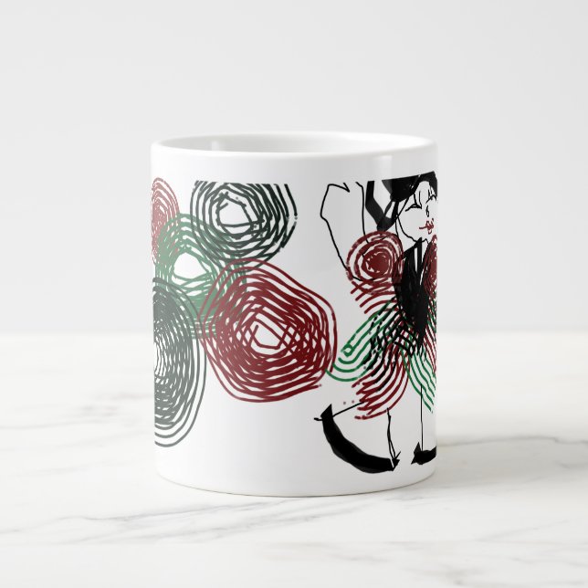 Taza De Café Gigante Bailando con menta (Frente)