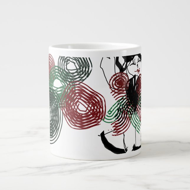 Taza De Café Gigante Bailando con menta (Frente)