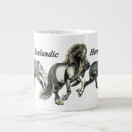 Taza De Café Gigante Baile de caballos islandeses
