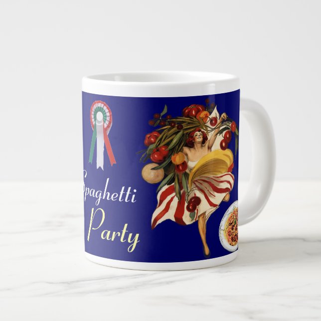 TAZA DE CAFÉ GIGANTE BAILE FIESTA DE ESPAGUETTI, COCINA ITALIANA Y TOMA (Derecha)
