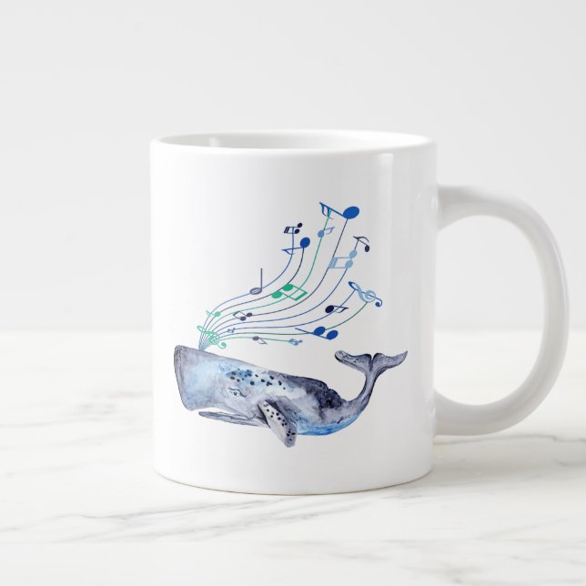 Taza De Café Gigante Ballena azul musical del canto (Derecha)