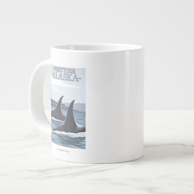Taza De Café Gigante Ballenas #1 - Whittier, Alaska de la orca (Izquierda)
