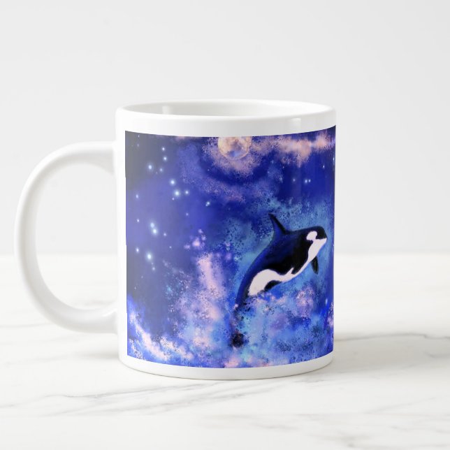 Taza De Café Gigante Ballenas asesinas en plena luna (Izquierda)