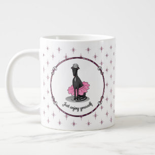 Taza De Café Gigante Ballet Ballerina Princess Greyhound Dog (negro)