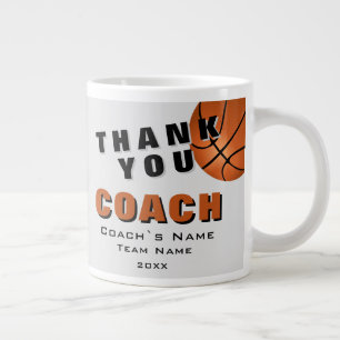 Taza De Café Gigante Balón de Baloncesto Gracias Entrenador 