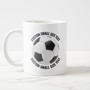 Taza De Café Gigante Balón de Fútbol Personalizado con Texto de Tamaño 