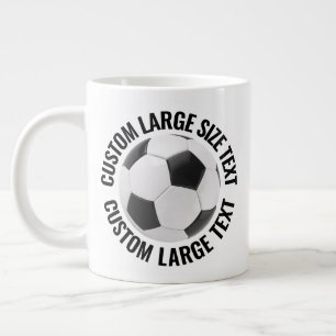 Taza De Café Gigante Balón de Fútbol Personalizado con Texto Grande de 