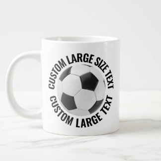 Taza De Café Gigante Balón de Fútbol Personalizado con Texto Grande de