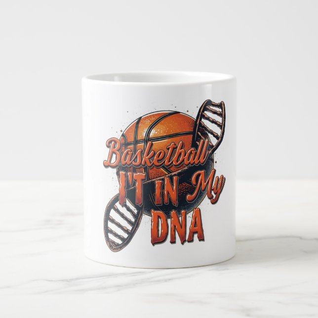 Taza De Café Gigante Baloncesto está en mi ADN (Frente)