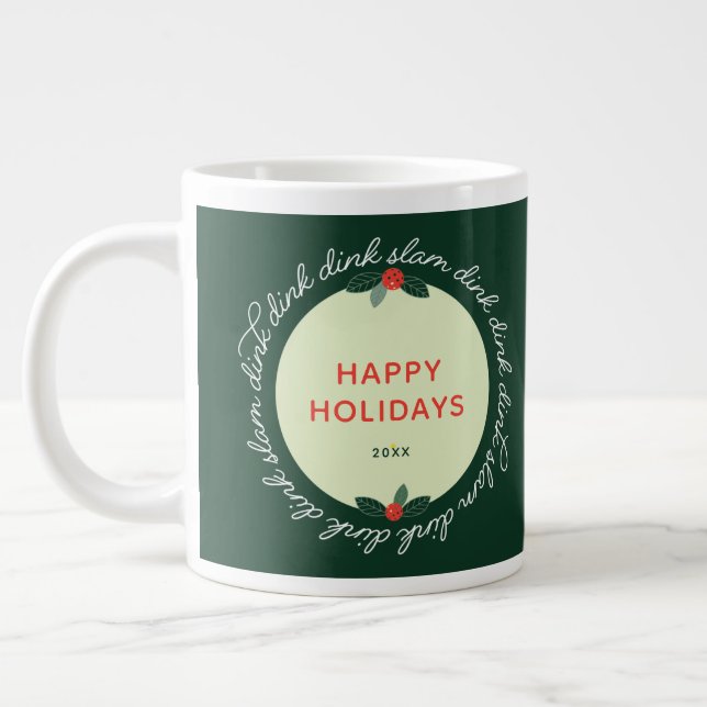 Taza De Café Gigante Baloncesto Felices Fiestas Personalizados Año Mund (Izquierda)