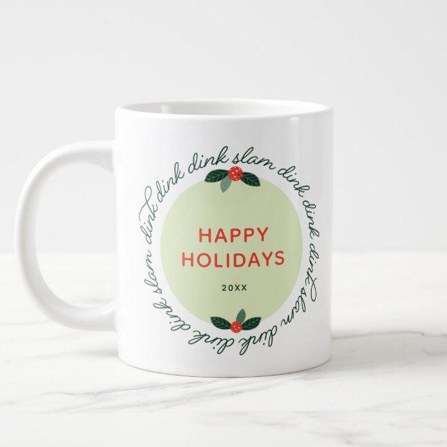 Taza De Café Gigante Baloncesto Felices Fiestas Personalizados Año Mund (Izquierda)