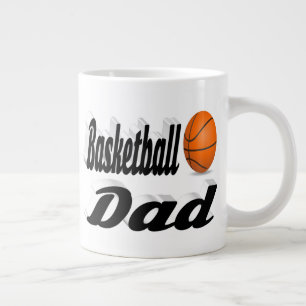 Taza De Café Gigante Baloncesto Papá medio texto Café gigante Mug