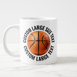 Taza De Café Gigante Baloncesto Personalizado de Texto Grande Talla Per