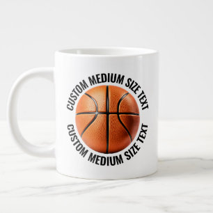 Taza De Café Gigante Baloncesto Personalizado de Texto Mediano Personal