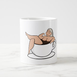 Taza De Café Gigante Bañarse en café - Mug cutánea y curvada