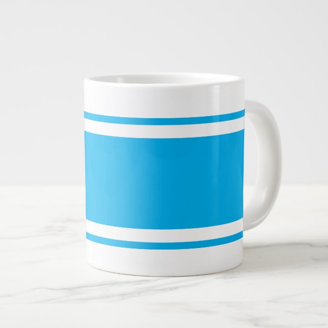 Taza De Café Gigante Bandas de Carreras blanca esporádica y brillante d (Derecha)