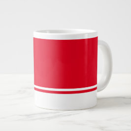 Taza De Café Gigante Bandas De Carreras Inferior Blanca Y Esporádica En