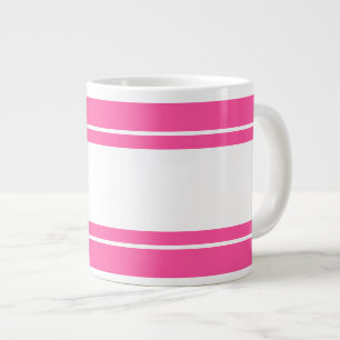 Taza De Café Gigante Bandas de vacaciones blancas rosadas de caramelo b