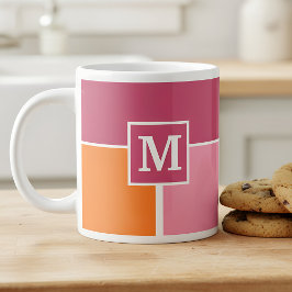 Taza De Café Gigante Bandas femeninas amplias con monograma