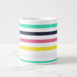 Taza De Café Gigante Bandas horizontales coloreadas