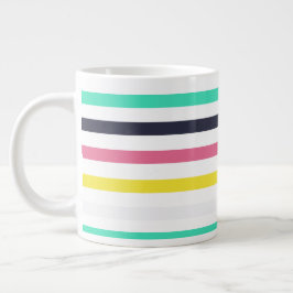 Taza De Café Gigante Bandas horizontales coloreadas