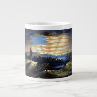 Taza De Café Gigante Bandera Americana celestial en el cielo, Zouave Gu