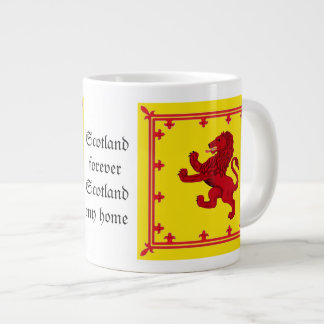 Taza De Café Gigante Bandera antigua desenfrenada roja del león de