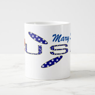 Taza De Café Gigante Bandera azul de Estados Unidos personalizada