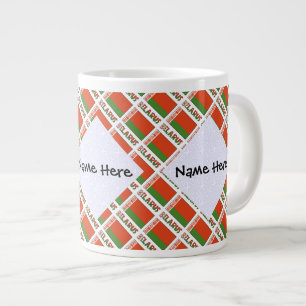 Taza De Café Gigante Bandera bielorrusa personalizada en baldosas