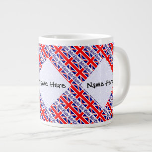 Taza De Café Gigante Bandera británica del Reino Unido personalizada en