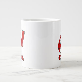 Taza De Café Gigante Bandera canadiense con balón de fútbol