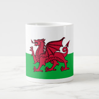 Taza De Café Gigante Bandera de dragón de Gales, bandera nacional gales