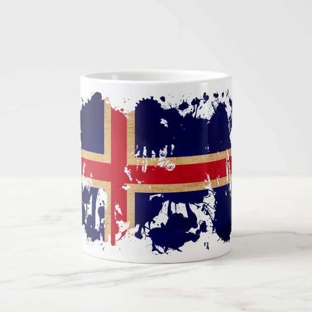 Taza De Café Gigante Bandera de Islandia (Frente)
