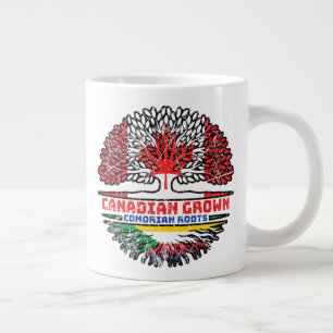 Taza De Café Gigante Bandera de las rocas de árboles canadienses comore