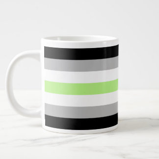 Taza De Café Gigante Bandera de Orgullo Agender – Identidad Agender LGB