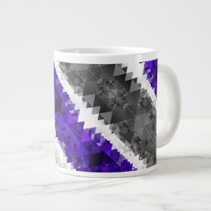Taza De Café Gigante Bandera de orgullo Greygender geométrico boho retr