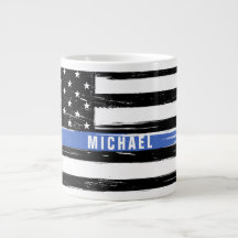 Bandera de policía Thin Blue Line personalizada co